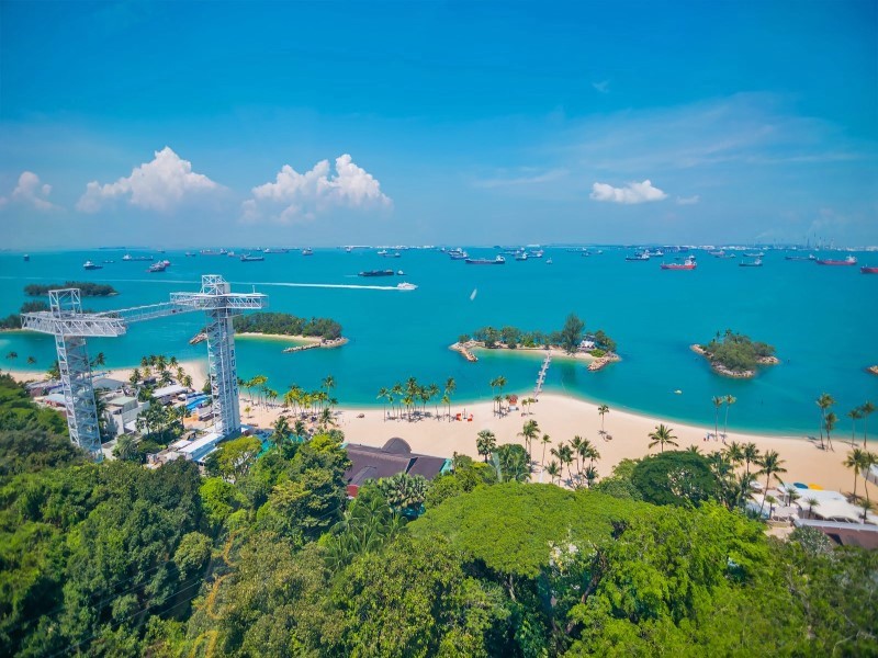 sentosa beach- Singapore tours