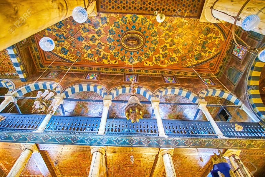 The wooden ceiling of Ben Ezra Synagogue, 8 days Egypt tour