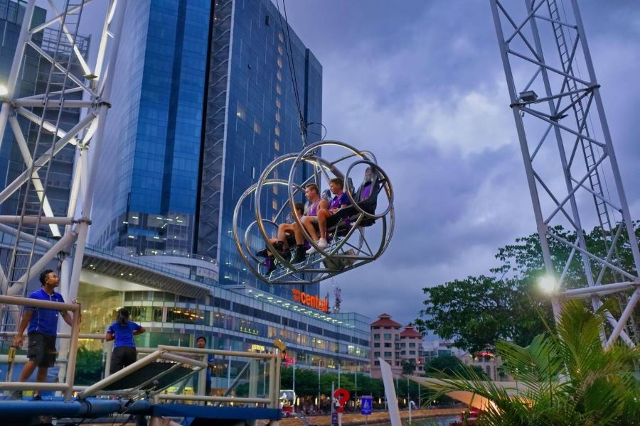 Experience Reverse Bungee at Clarke Quay